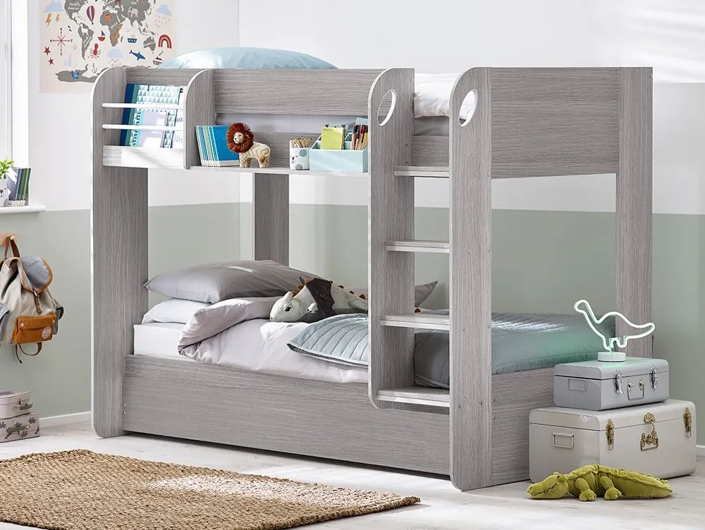 Julian Bowen Julian Bowen Mars Grey Oak Wooden Bunk and Underbed Frame