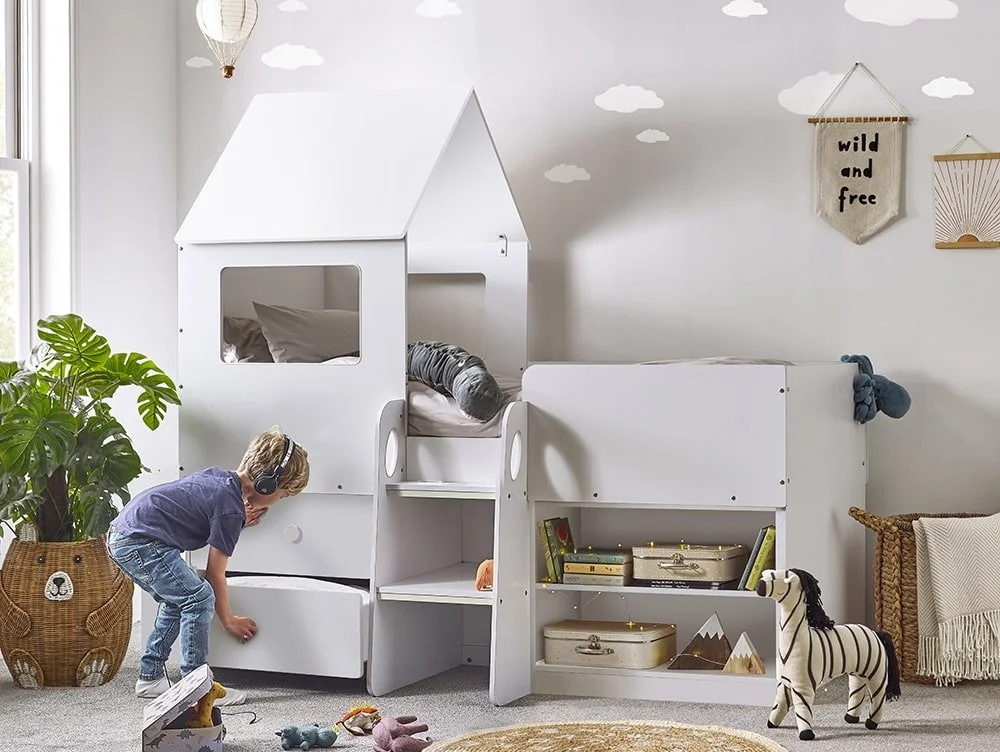 Julian Bowen Julian Bowen Orpheus White Wooden Mid Sleeper Bed Frame
