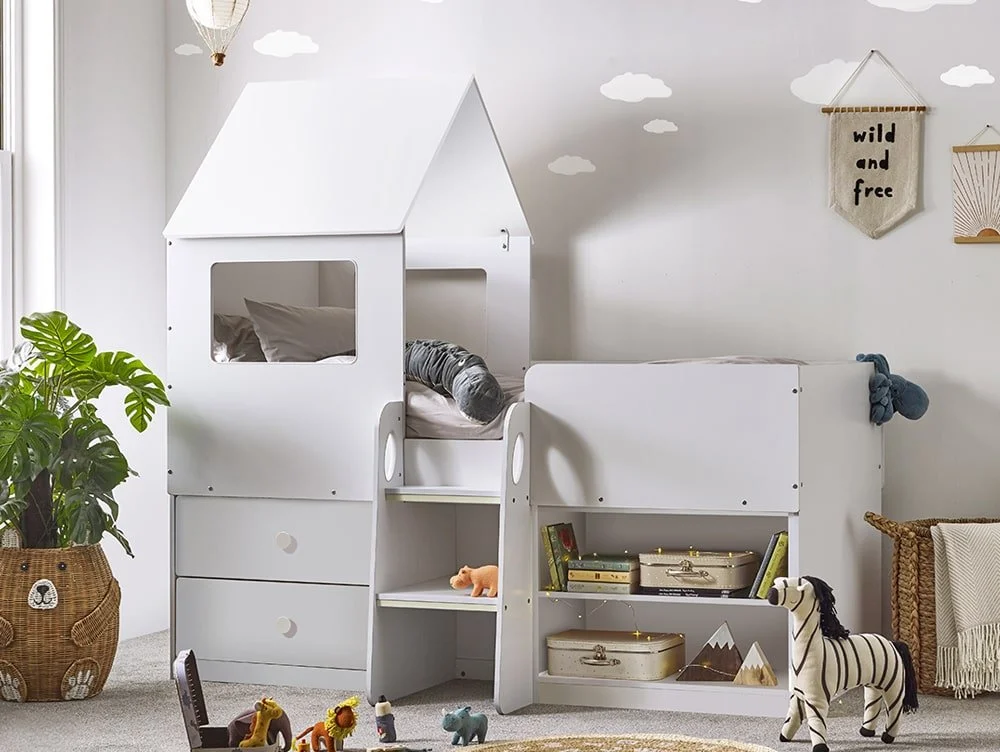 Julian Bowen Julian Bowen Orpheus White Wooden Mid Sleeper Bed Frame