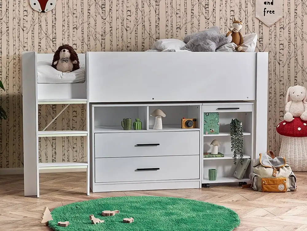 Julian Bowen Julian Bowen Otis White Wooden Mid Sleeper Bed Frame