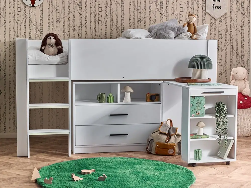 Julian Bowen Julian Bowen Otis White Wooden Mid Sleeper Bed Frame