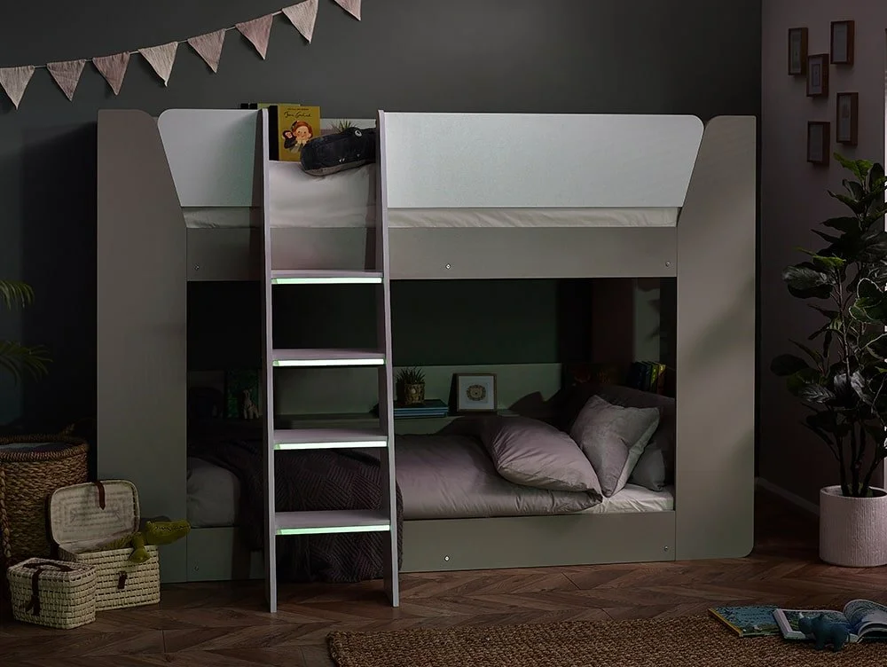 Julian Bowen Julian Bowen Parsec Taupe and White Wooden Bunk Bed Frame