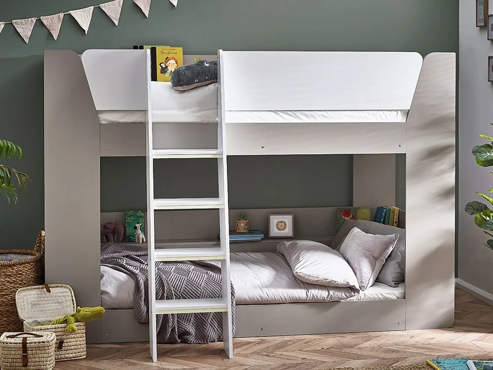 Julian Bowen Julian Bowen Parsec Taupe and White Wooden Bunk Bed Frame