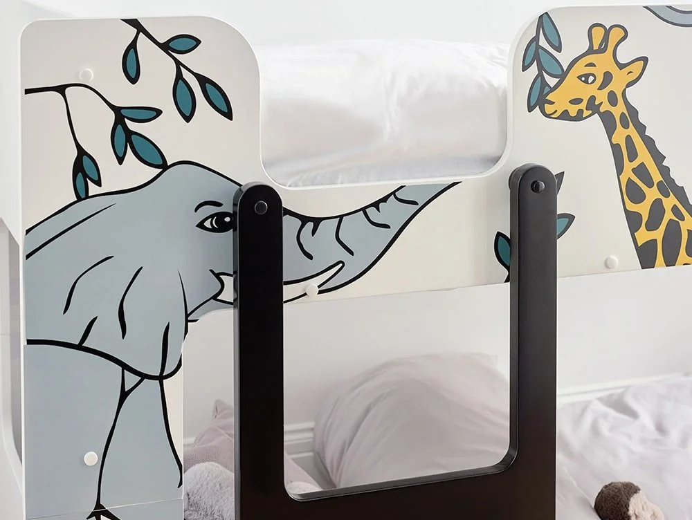 Julian Bowen Julian Bowen Safari Jungle Print Wooden Bunk Bed Frame