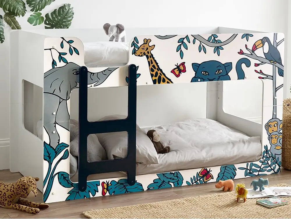 Julian Bowen Julian Bowen Safari Jungle Print Wooden Bunk Bed Frame