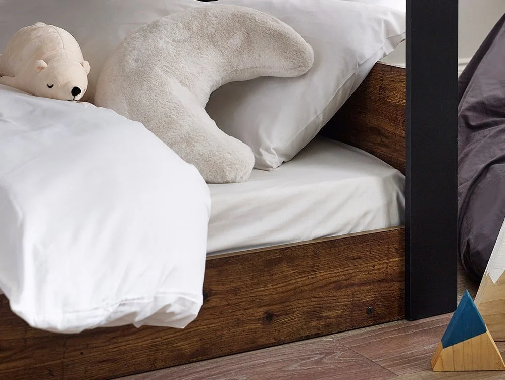 Julian Bowen Julian Bowen Solomon Black and Rustic Effect Wooden Bunk Bed Frame