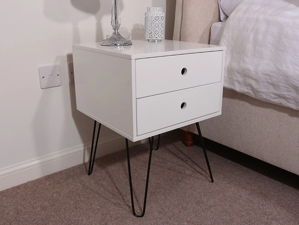 Core Core Options Telford White 2 Drawer Bedside Table