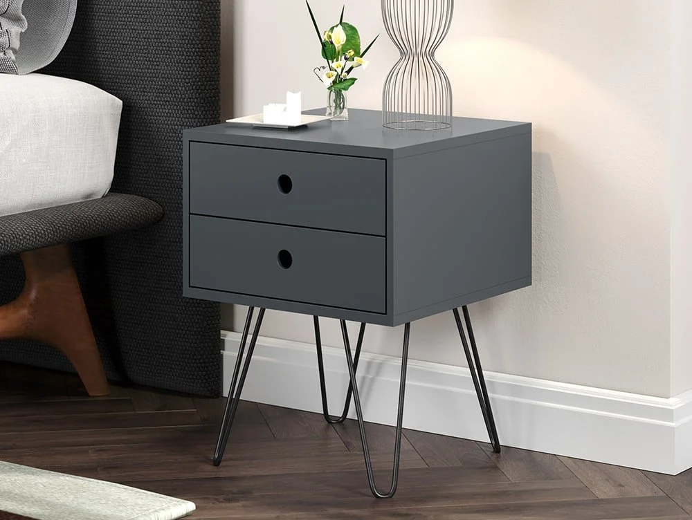 Core Core Options Telford Blue 2 Drawer Bedside Table