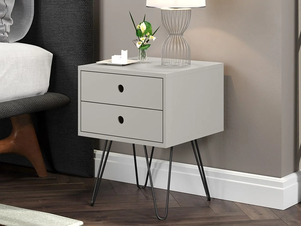 Core Core Options Telford Grey 2 Drawer Bedside Table