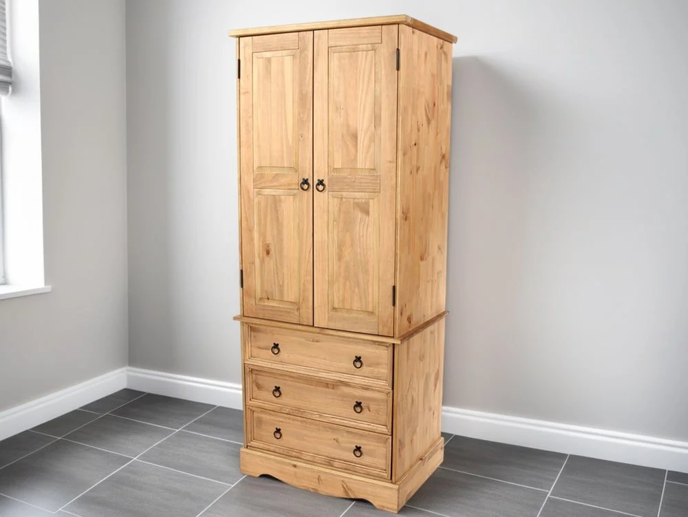 Core Core Corona 2 Door 3 Drawer Pine Wooden Wardrobe