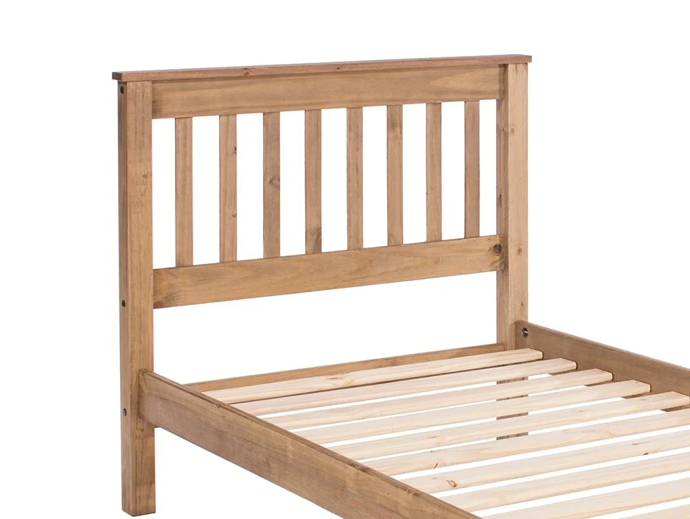Core Core Corona Antique Waxed Pine Wooden Bed Frame
