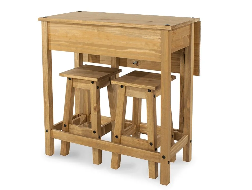Core Core Corona Pine Breakfast Drop Leaf Table and 2 Stools Set