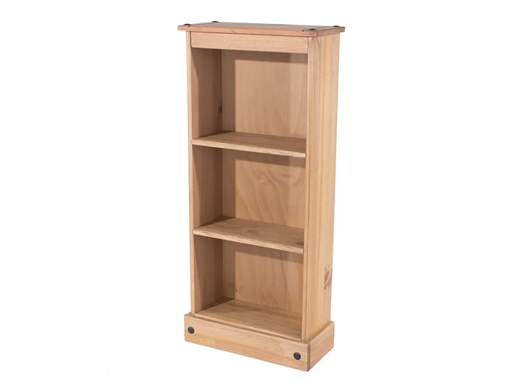 Core Core Corona Waxed Pine Low Narrow Wooden Bookcase