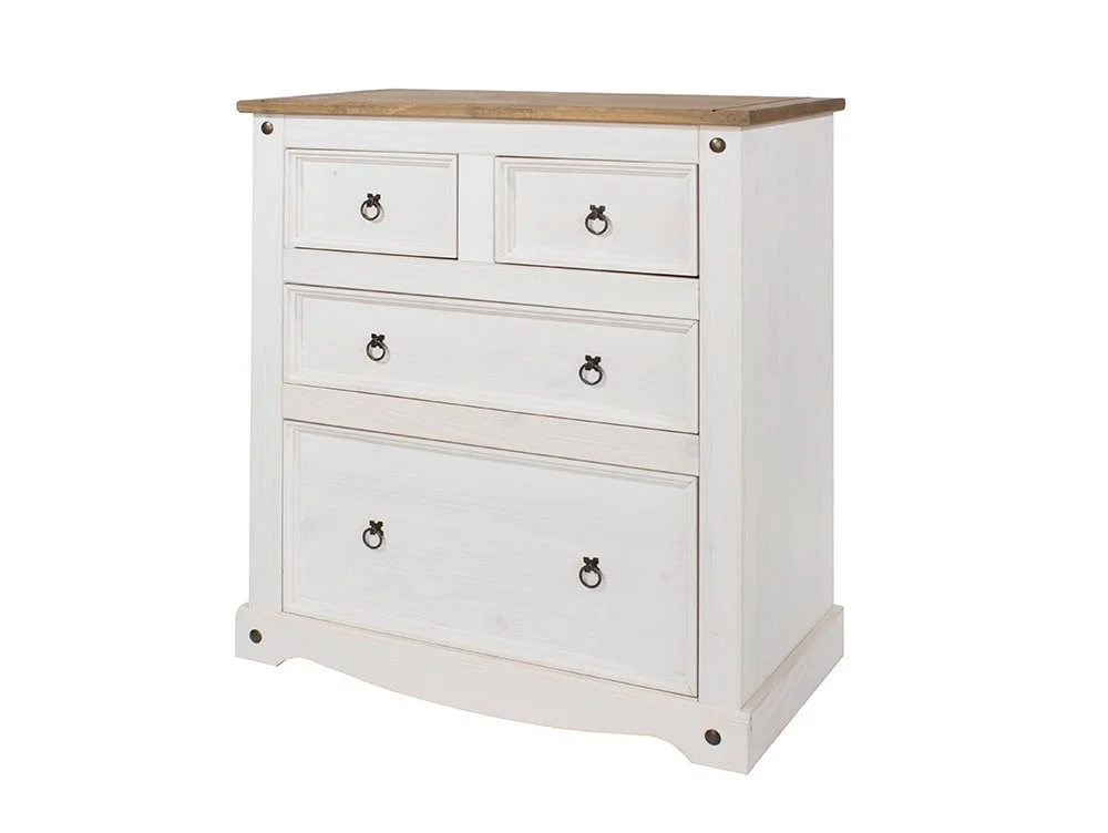 Core Core Corona White and Pine 2+2 Drawer Chest of Drawers