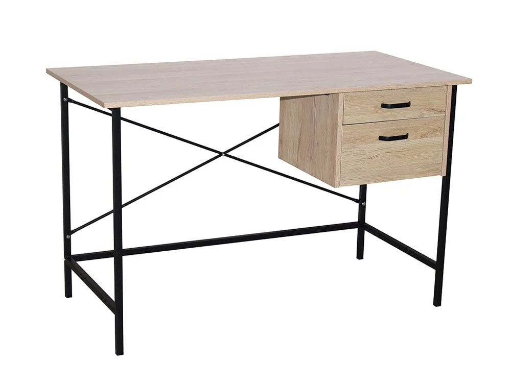 Core Core Loft Home Office Oak Effect 2 Drawer Desk