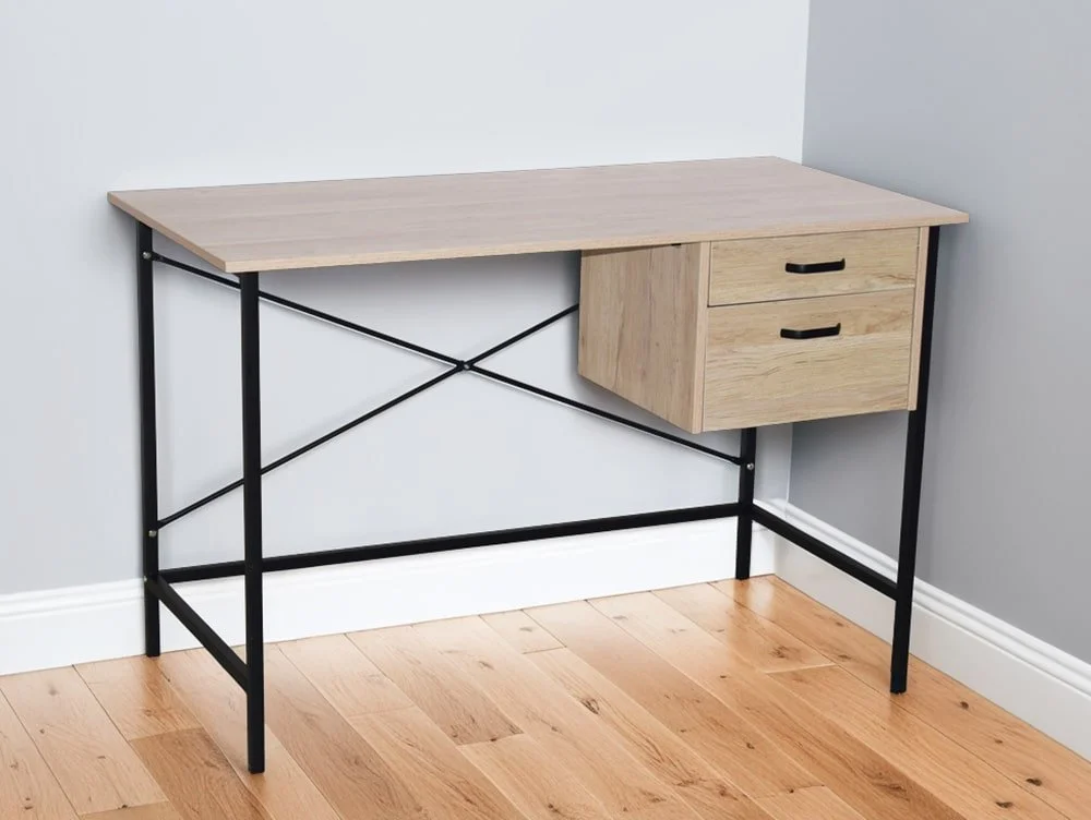 Core Core Loft Home Office Oak Effect 2 Drawer Desk