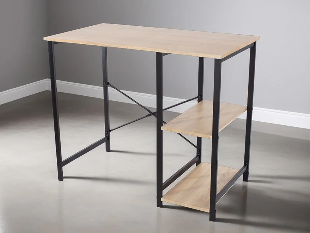 Core Loft Home Office Oak Effect Study Desk with Side Storage