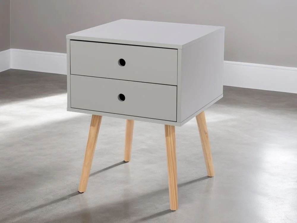 Core Core Options Scandia Grey 2 Drawer Bedside Table