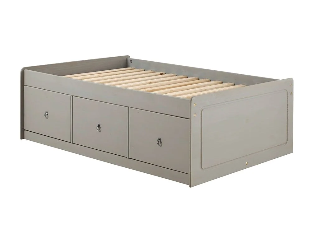 Core Core Corona Grey and Waxed Pine Wooden Cabin Bed Frame