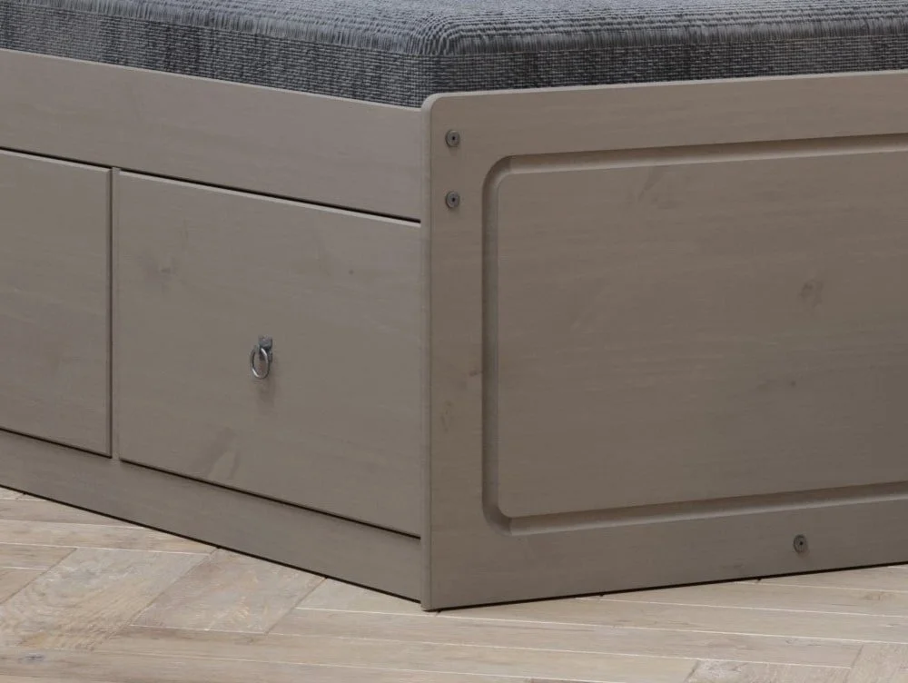 Core Core Corona Grey and Waxed Pine Wooden Cabin Bed Frame