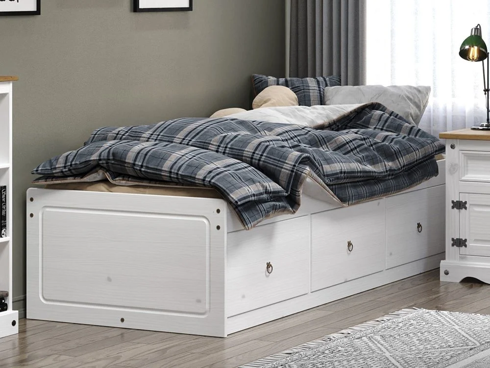 Core Core Corona White Wooden Cabin Bed Frame