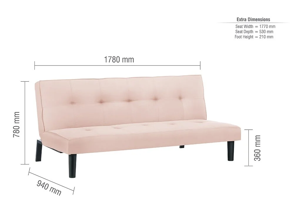 Birlea Birlea Aurora Pink Velvet Sofa Bed
