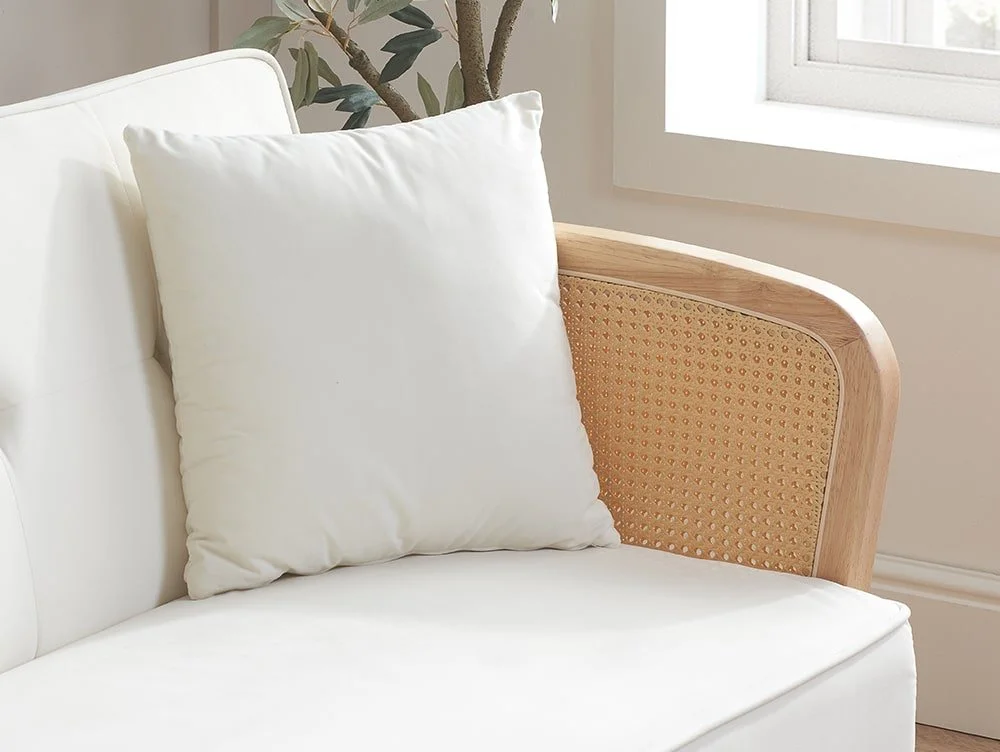 Birlea Birlea Mila Rattan and White Fabric Sofa Bed