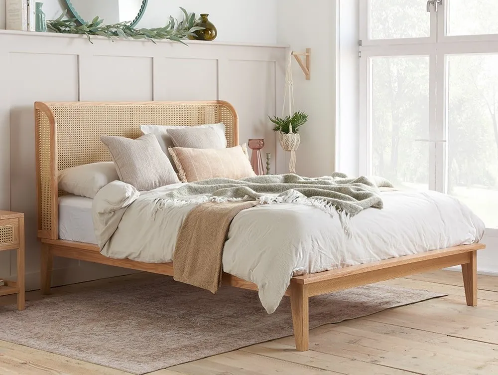 Birlea Birlea Astrid Rattan Oak Wooden Bed Frame