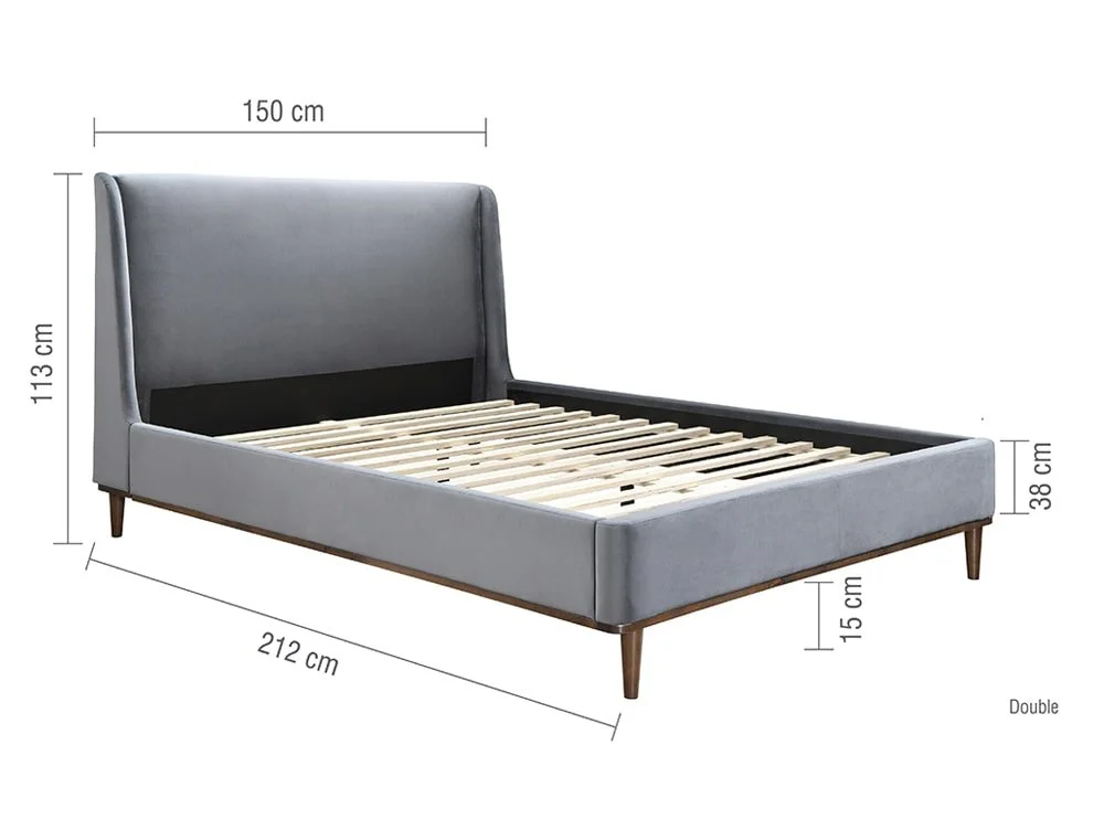 Birlea Birlea Lincoln Grey Velvet Bed Frame