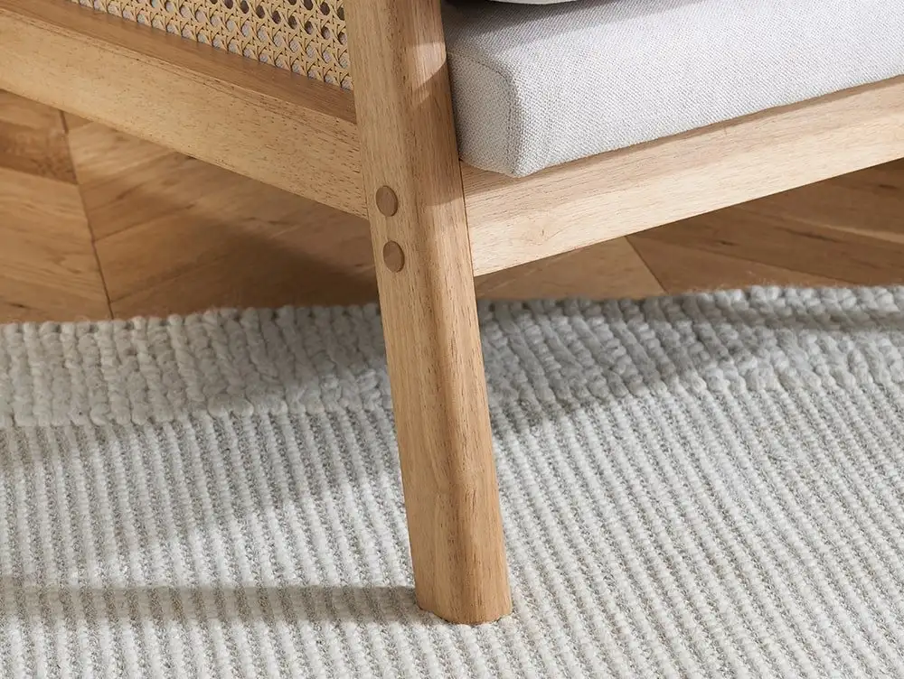 Birlea Birlea Ida Rattan and White Fabric Accent Chair