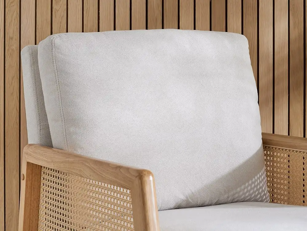 Birlea Birlea Ida Rattan and White Fabric Accent Chair
