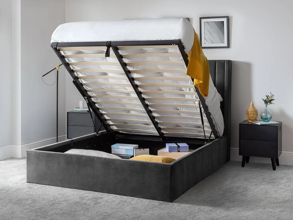 Julian Bowen Julian Bowen Langham Grey Velvet Ottoman Bed Frame