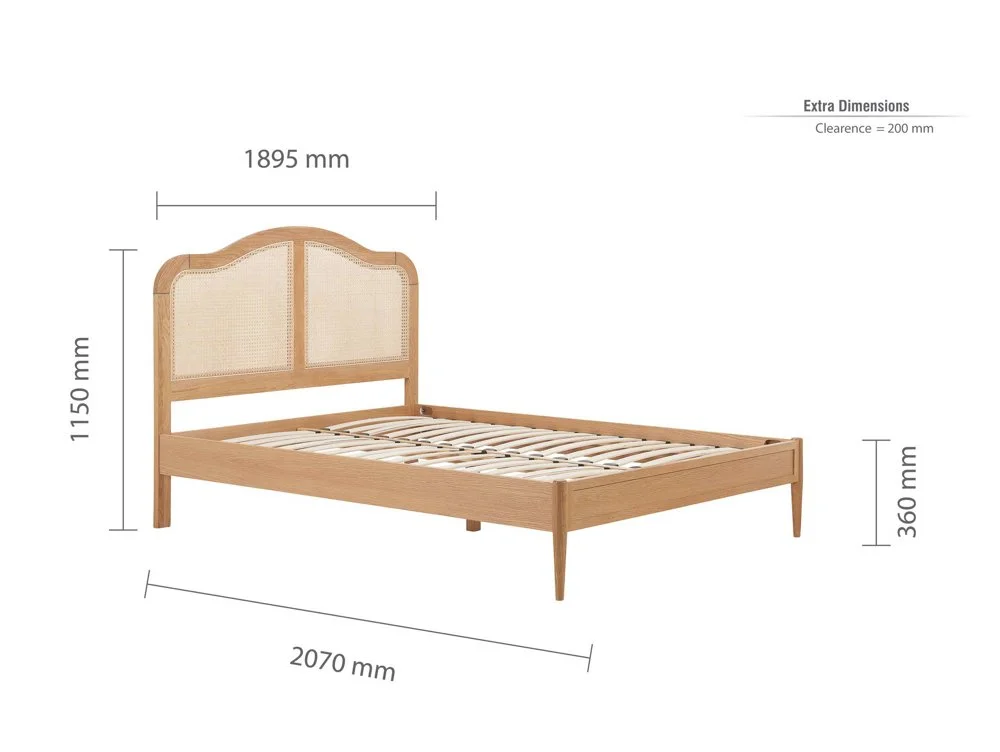 Birlea Birlea Leonie Rattan Oak Wooden Bed Frame