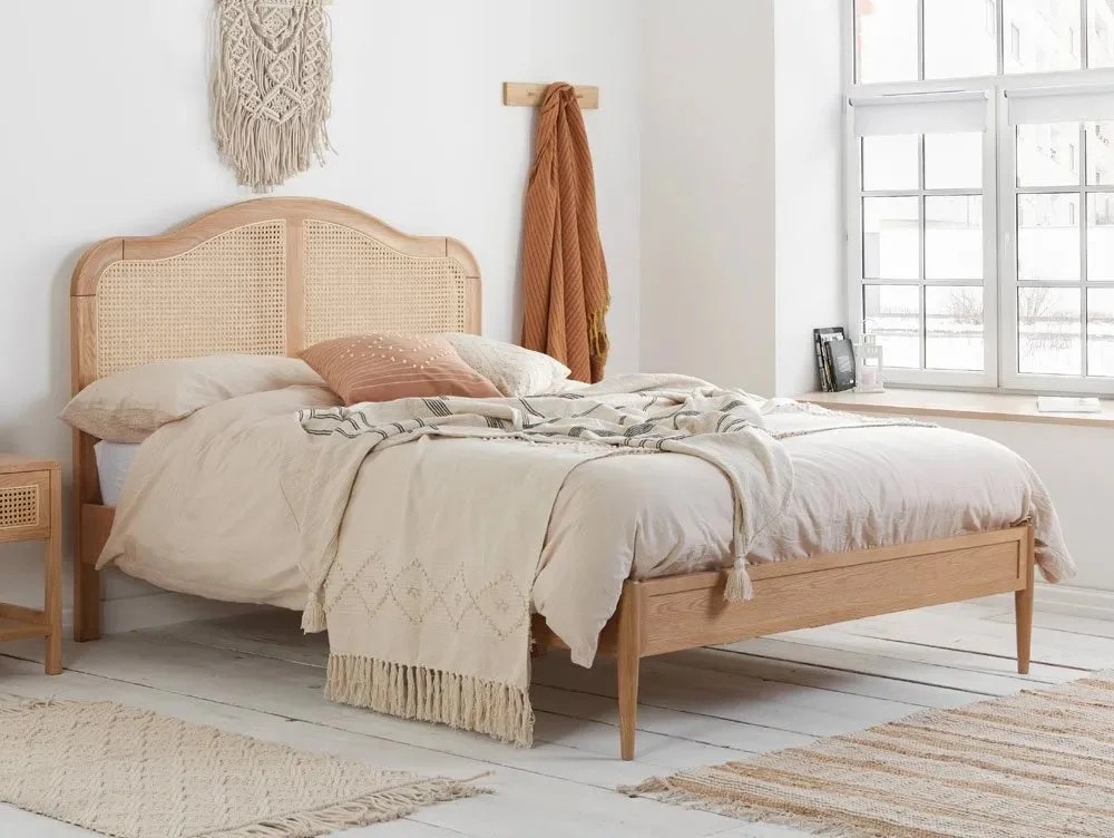 Birlea Birlea Leonie Rattan Oak Wooden Bed Frame