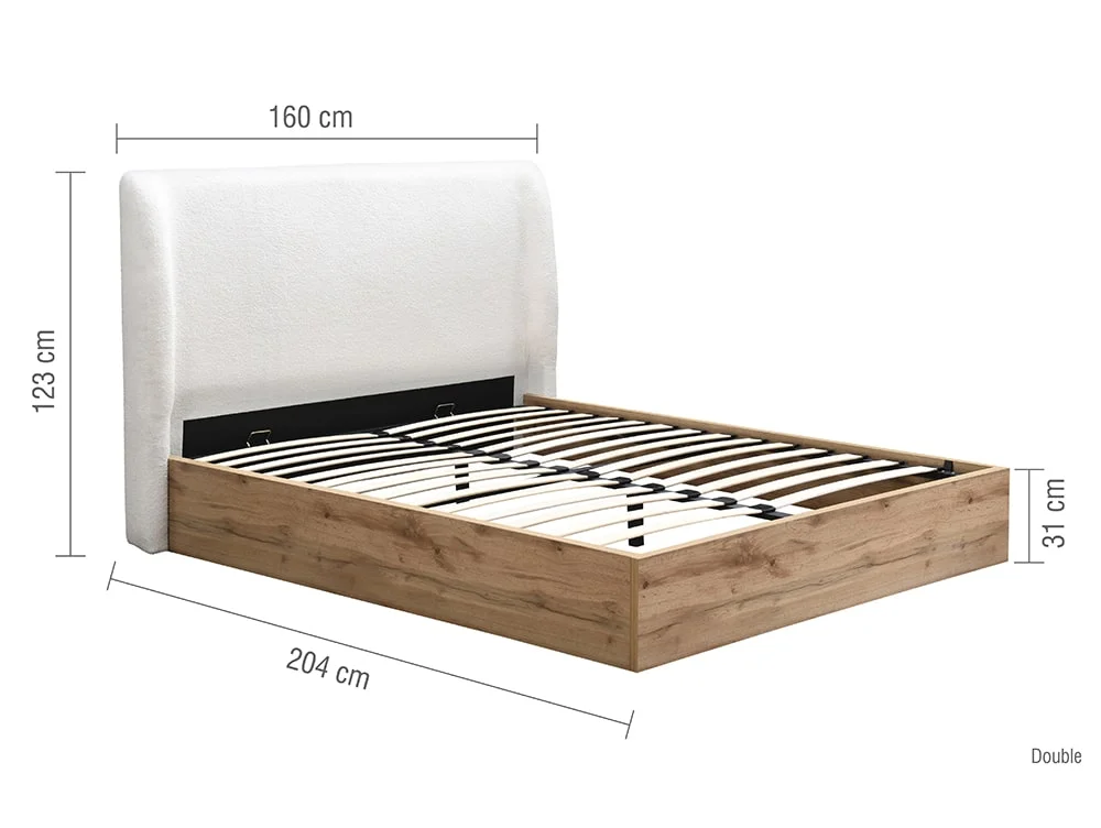 Birlea Birlea Halfden White Fabric Ottoman Bed Frame