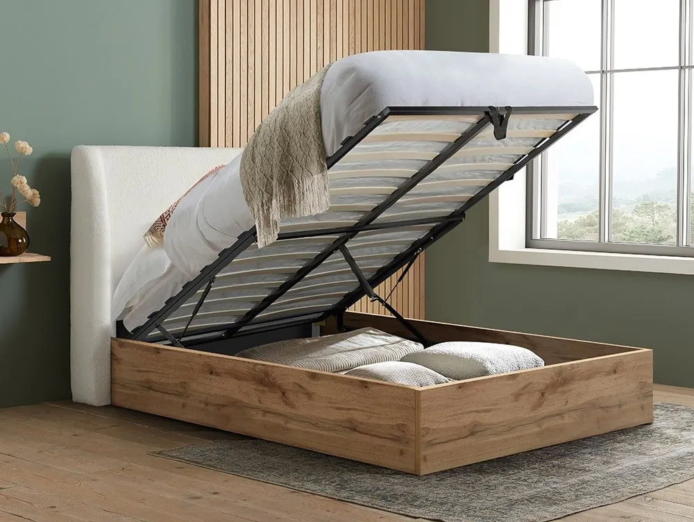 Birlea Birlea Halfden White Fabric Ottoman Bed Frame