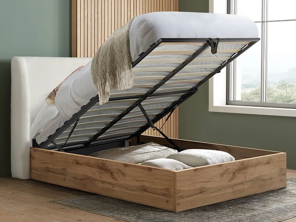 Birlea Birlea Halfden White Fabric Ottoman Bed Frame