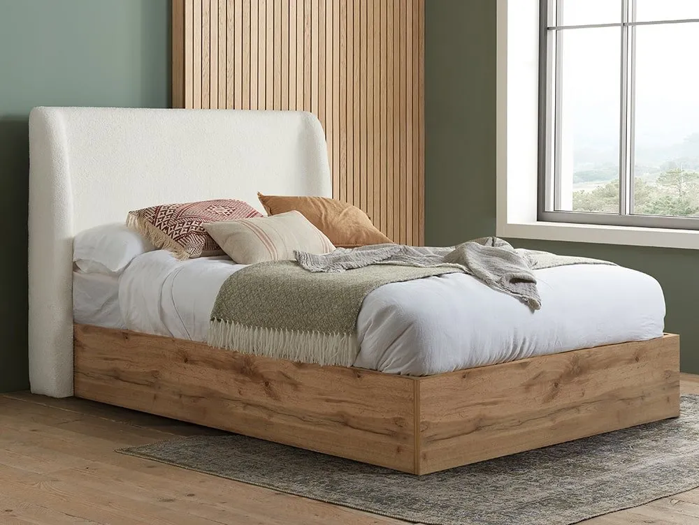 Birlea Birlea Halfden White Fabric Ottoman Bed Frame