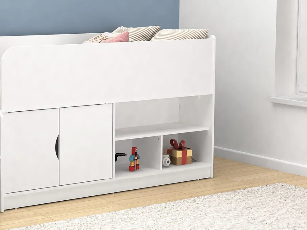Kidsaw Kidsaw Kudl White Mid Sleeper Storage Bed Frame