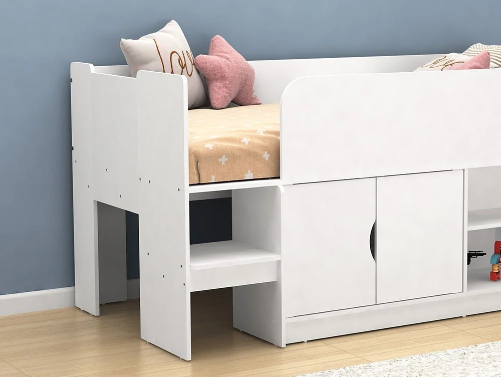 Kidsaw Kidsaw Kudl White Mid Sleeper Storage Bed Frame