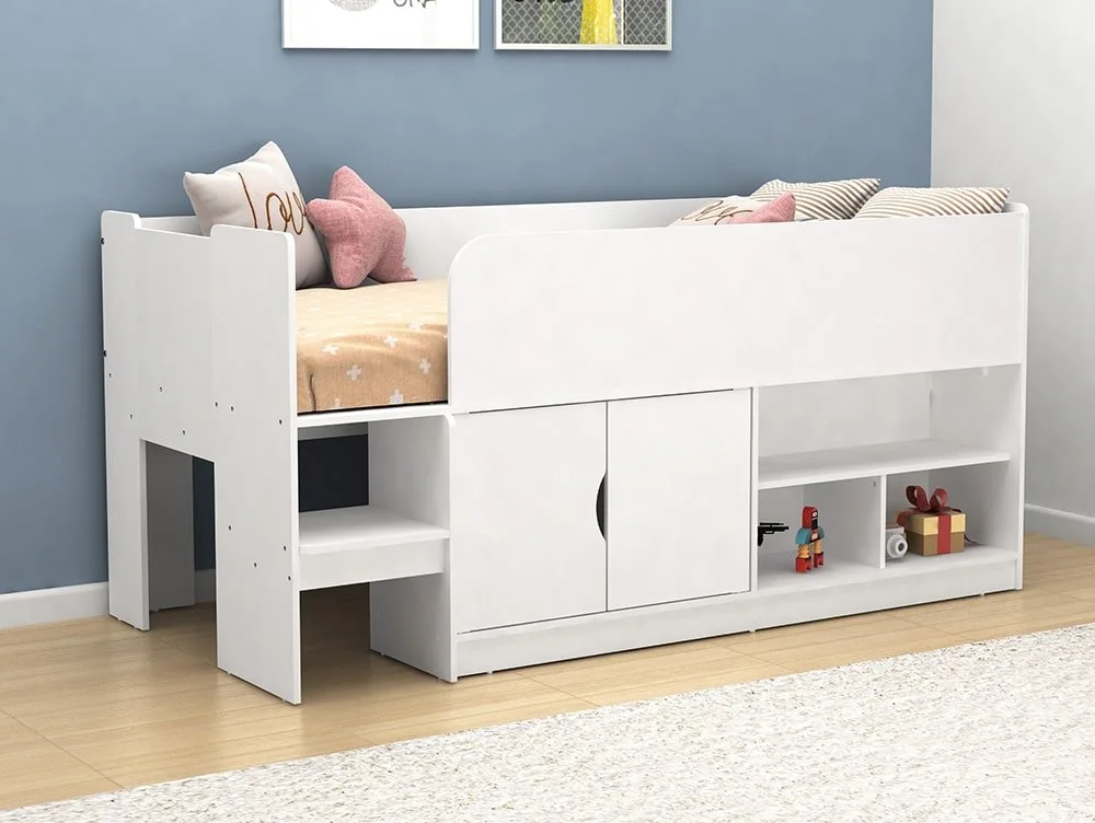 Kidsaw Kidsaw Kudl White Mid Sleeper Storage Bed Frame