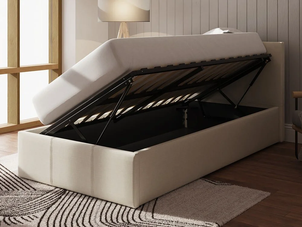 GFW GFW Ecuador Natural Hopsack Fabric Side Lift Ottoman Bed Frame