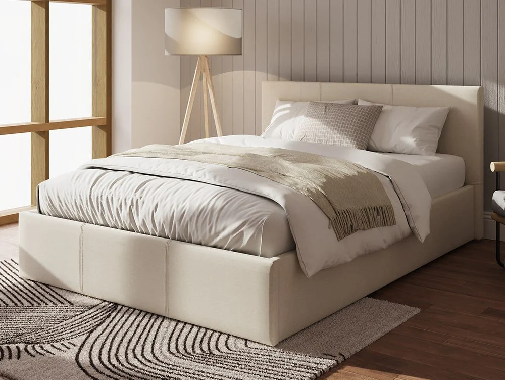 GFW GFW Ecuador Natural Hopsack Fabric Side Lift Ottoman Bed Frame
