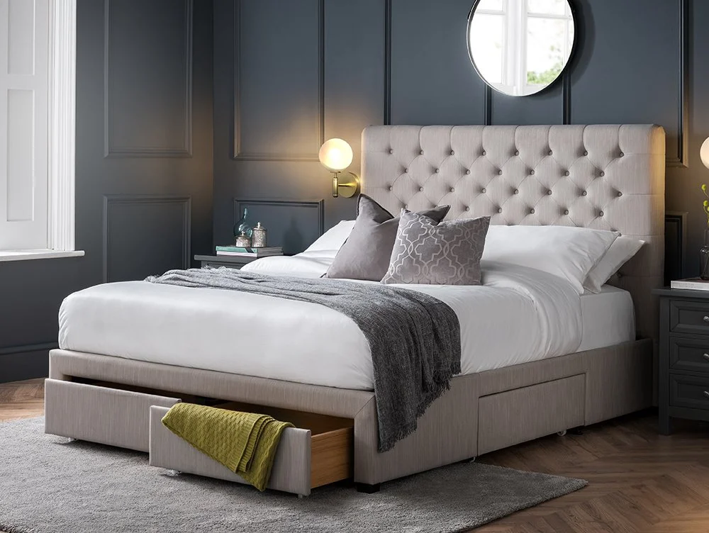 Julian Bowen Julian Bowen Wilton Grey Fabric 4 Drawer Storage Bed Frame