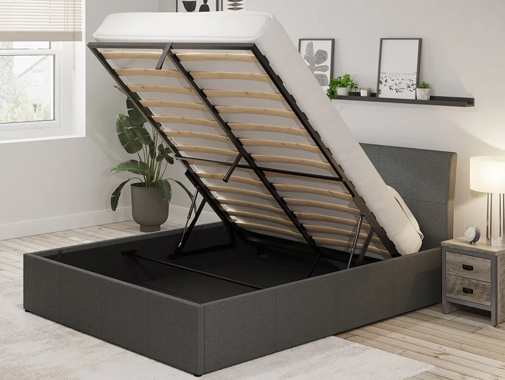 GFW GFW Ascot Grey Fabric Ottoman Bed Frame