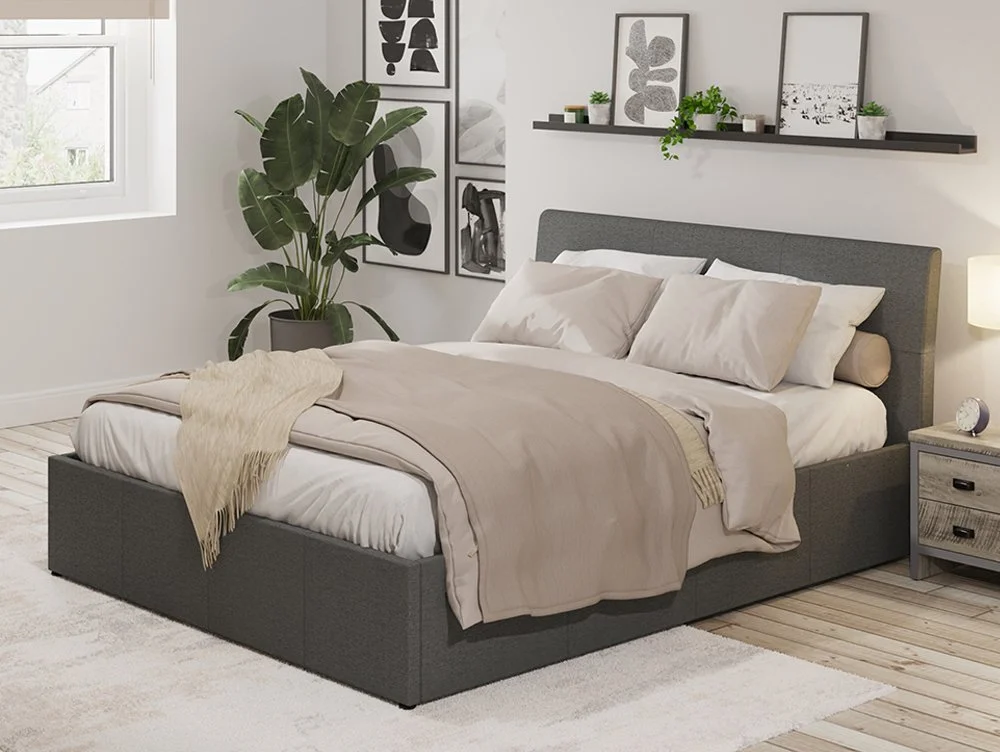 GFW GFW Ascot Grey Fabric Ottoman Bed Frame