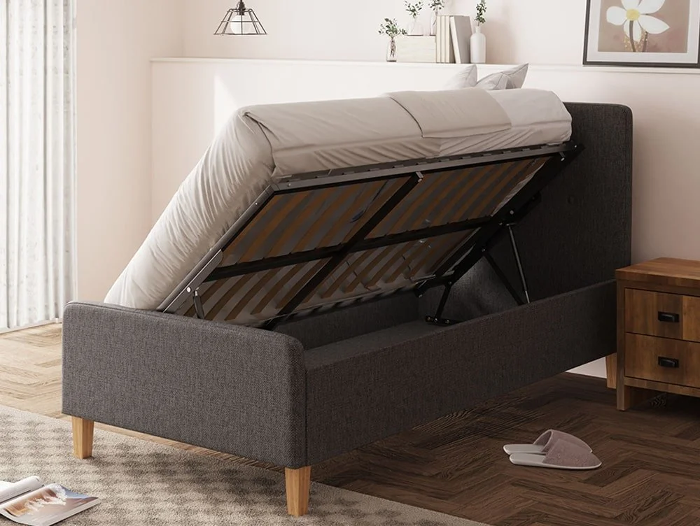 GFW GFW Ashbourne Dark Grey Fabric Ottoman Bed Frame