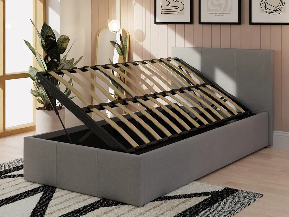 GFW GFW Ecuador Grey Hopsack Fabric Side Lift Ottoman Bed Frame
