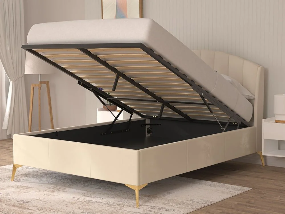 GFW GFW Pettine Natural Fabric Ottoman Bed Frame