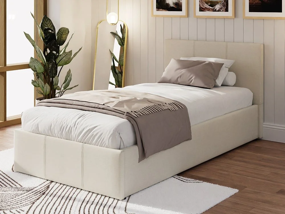 GFW GFW Ecuador Natural Hopsack Fabric End Lift Ottoman Bed Frame